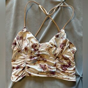 Never worn Urban outfitters marble crop tank with adjustable straps